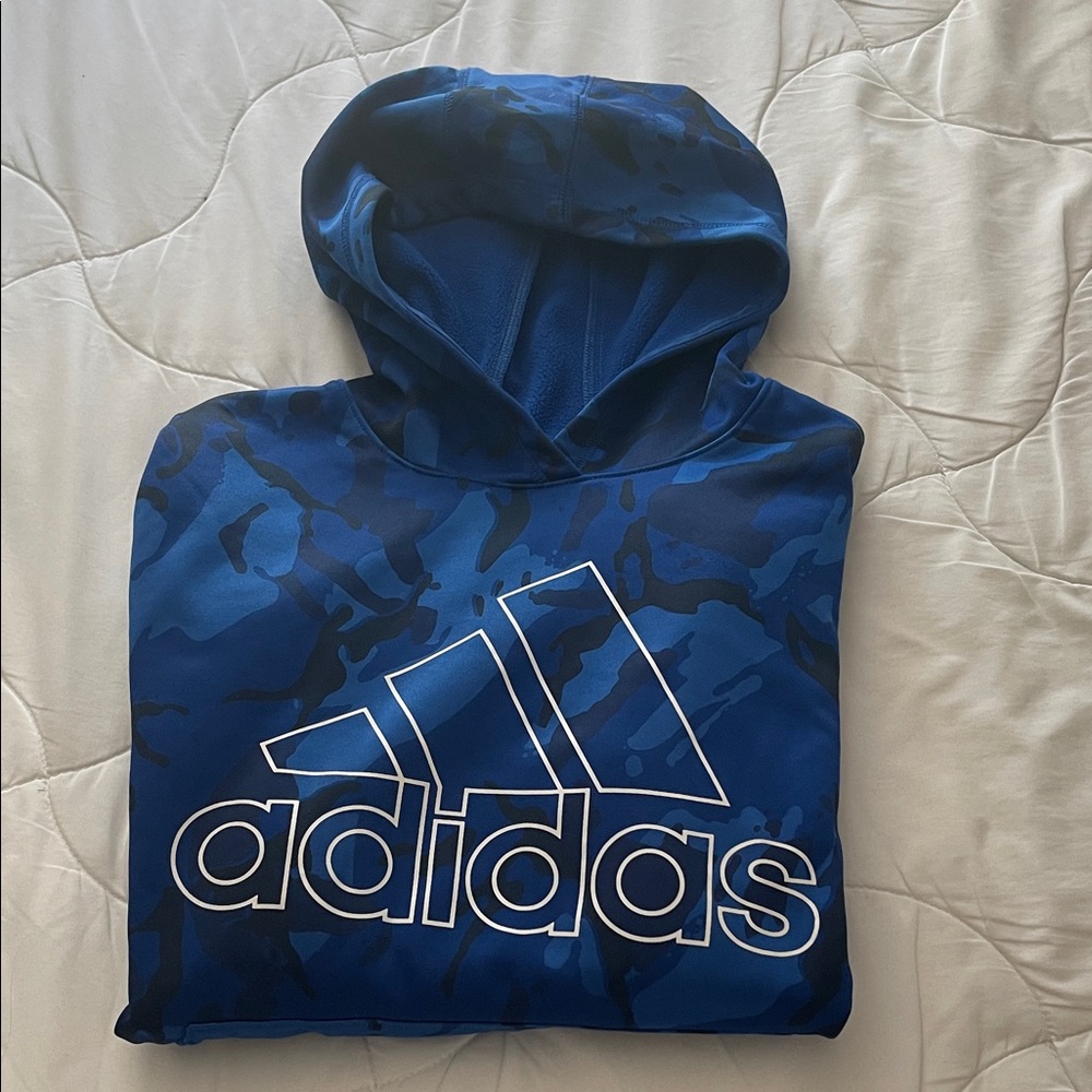 Adidas Kids Camo Blue Hoodie